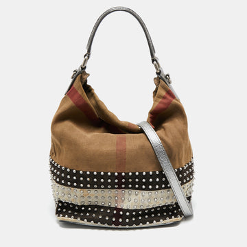 Burberry Multicolor SuperNova Canvas Ashby Studded Bucket Bag