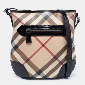 Burberry Multicolor Nova Check Coated Canvas and Patent Leather Dryden Crossbody Bag