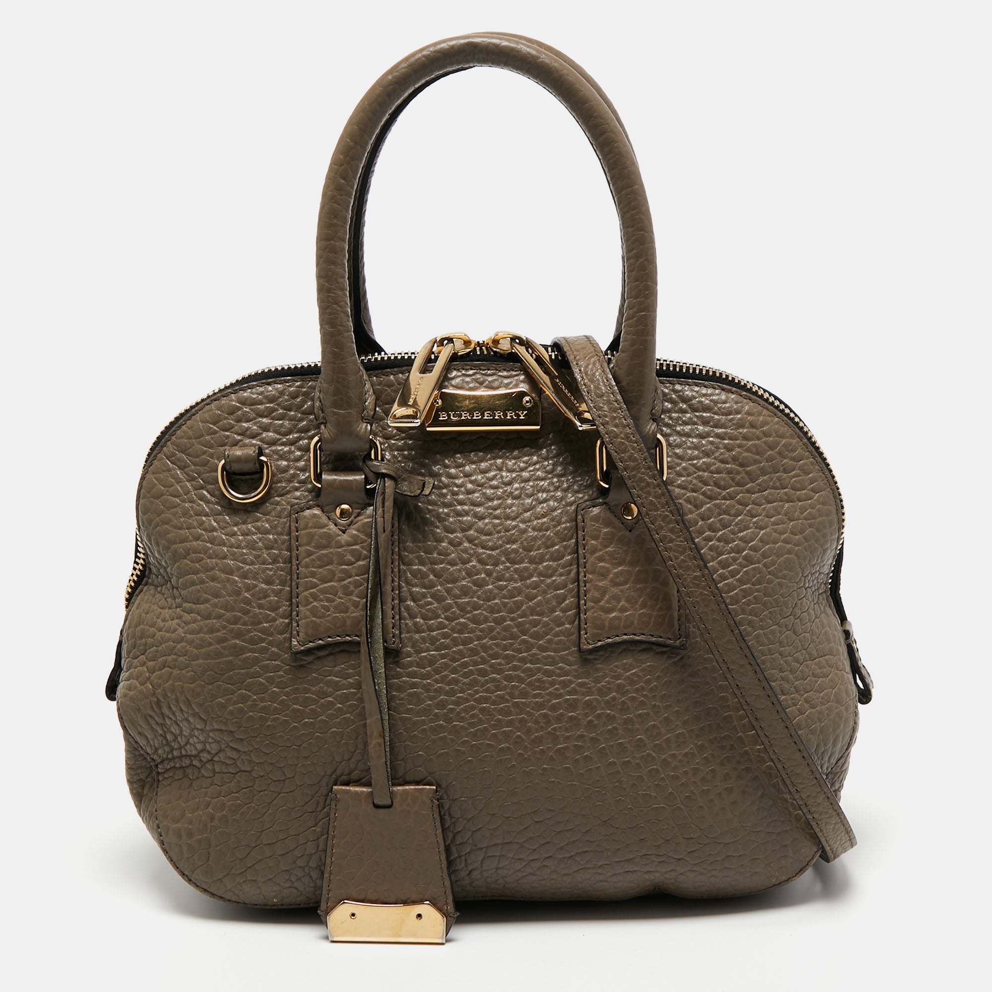 Burberry pebbled sale leather satchel