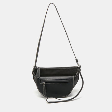 Burberry Black Leather Mini Double Olympia Bag