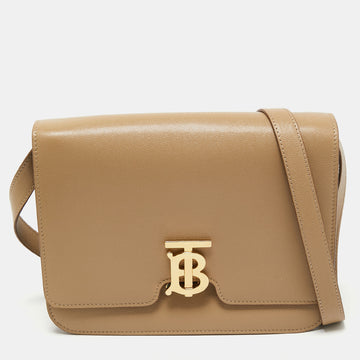 Burberry Beige Grain Leather Medium TB Shoulder Bag