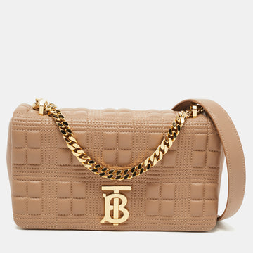 Burberry Beige Quilted Leather Small Lola Shoulder Bag