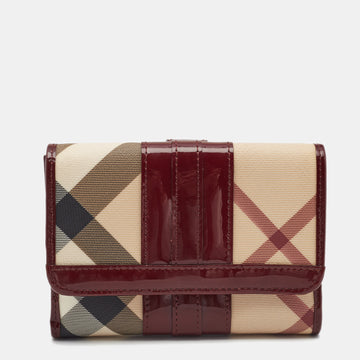 Burberry Novacheck PVC and Patent Leather Flap French Wallet