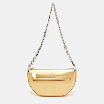 Burberry Gold Leather Mini Olympia Chain Bag