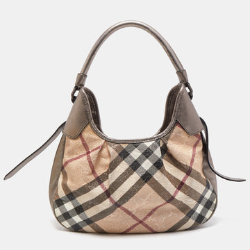 Burberry Beige/Maroon Nova Check Coated Canvas and Patent Leather Dryden  Crossbody Bag
