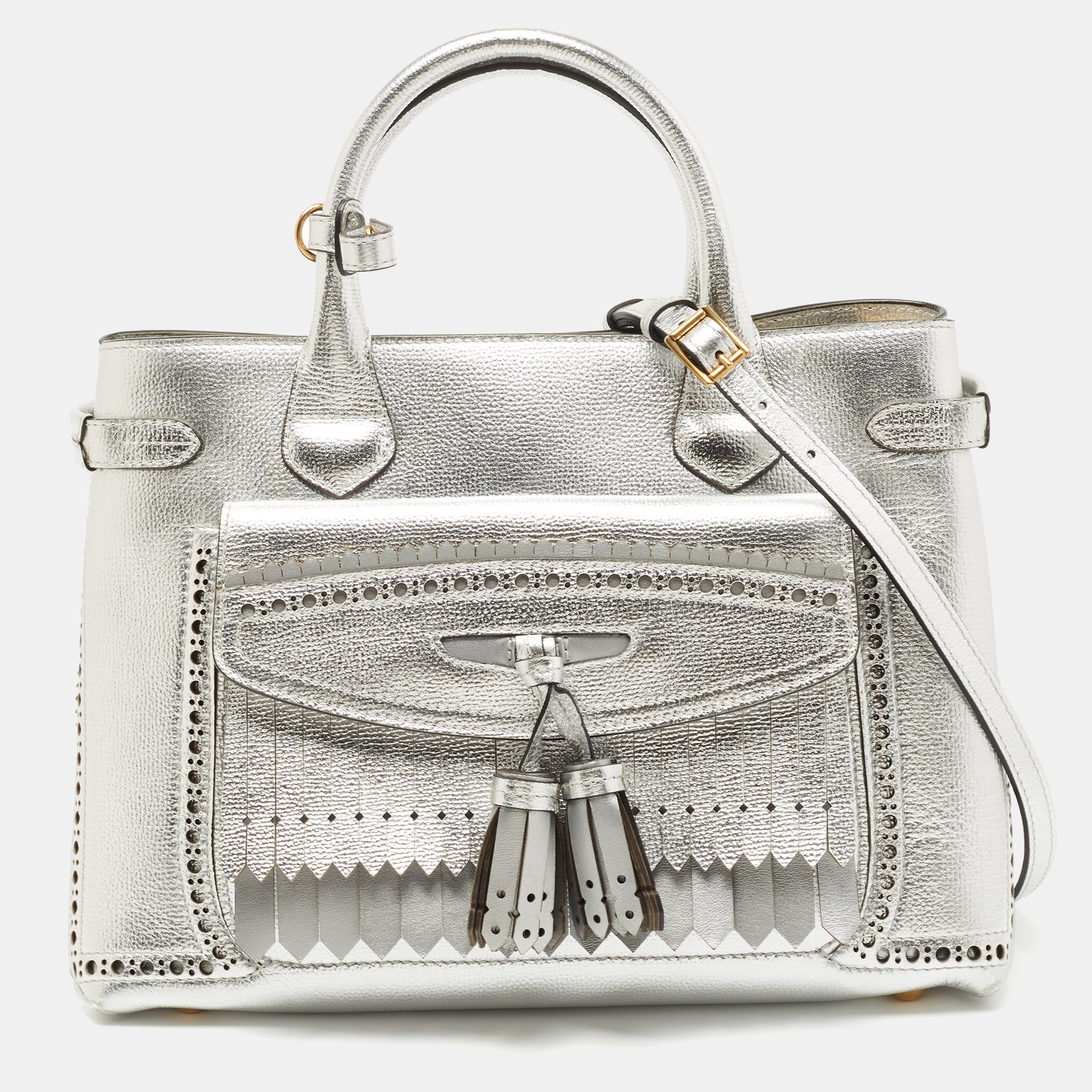 Burberry tote bag sale silver