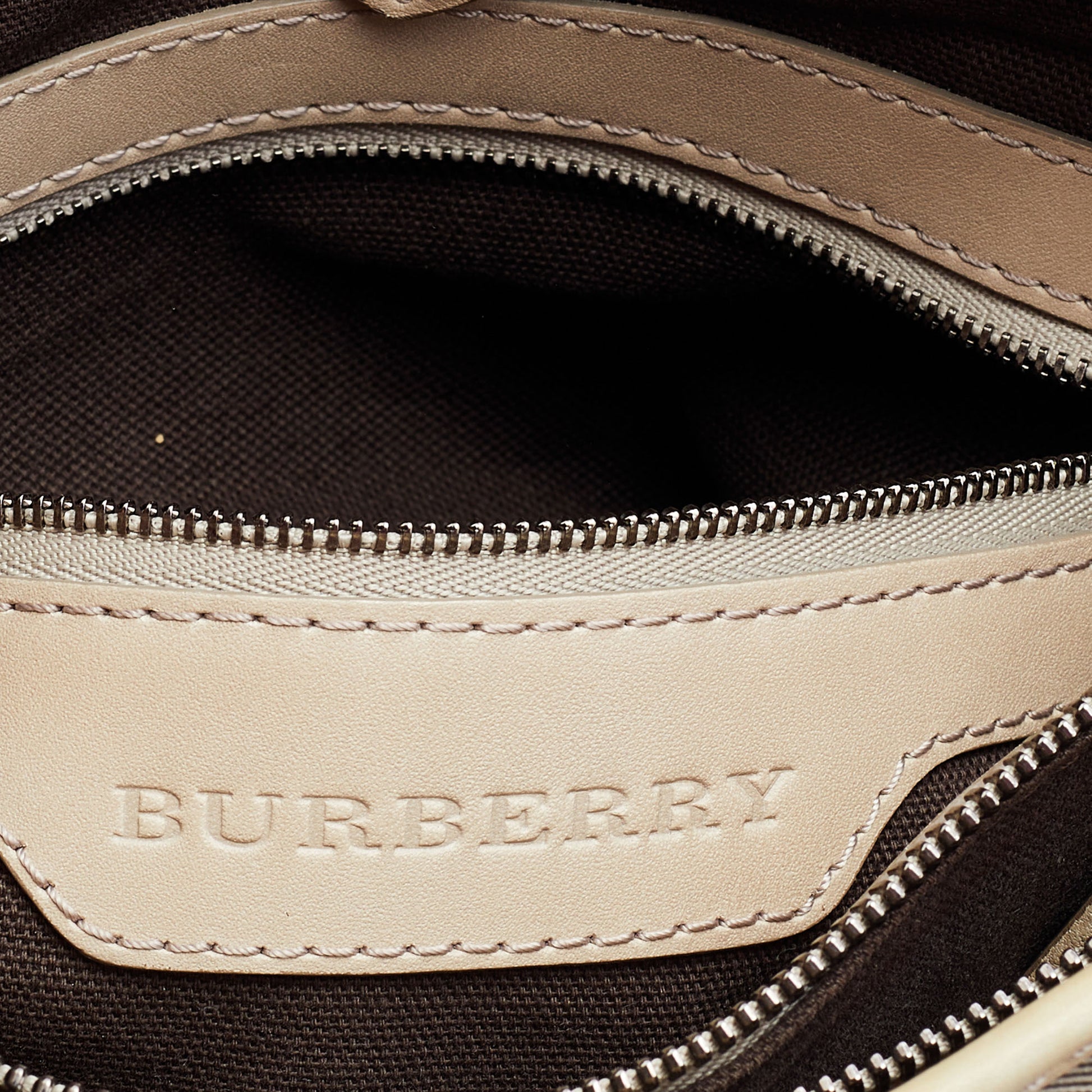 Burberry Beige Smoke Check PVC and Leather Northfield Tote Burberry
