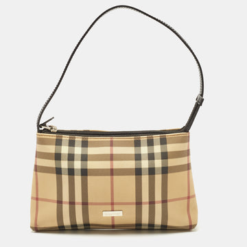 BURBERRY Beige House Check PVC Pochette