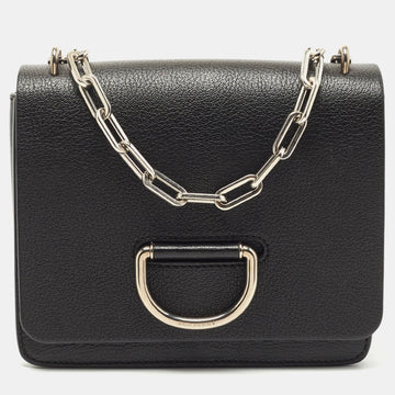 BURBERRY Black Leather Small D Ring Shoulder Bag