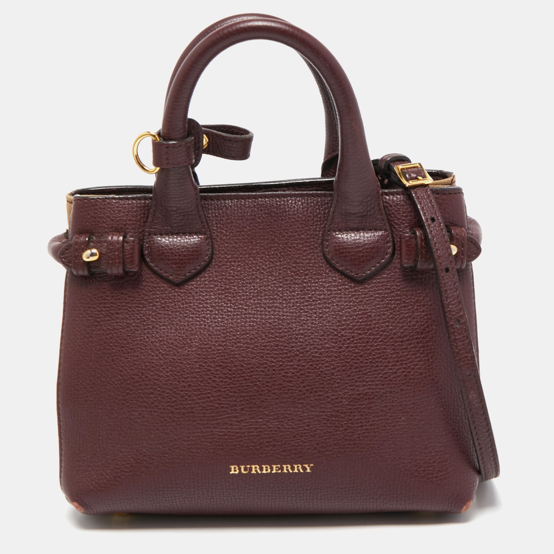 Burberry's Burberry House Check Handle Bag - Brown Handle Bags