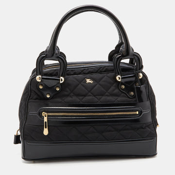 BURBERRY Black Nylon and Leather Westbury Satchel