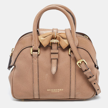 BURBERRY Brown Leather Small Bow Detail Satchel