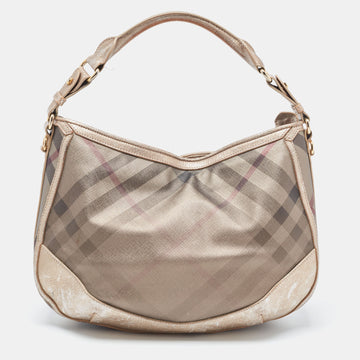 BURBERRY Metallic Nova Check PVC and Leather Hobo