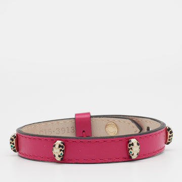 Bvlgari Serpenti Forever Pink Leather Bracelet