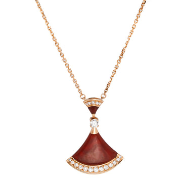 Bvlgari Divas' Dream Carnelian Diamond 18K Rose Gold Pendant Necklace