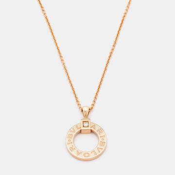 Bvlgari Bvlgari Diamond 18k Rose Gold Pendant Necklace