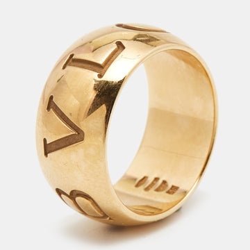 BVLGARI Monologo 18k Yellow Gold Band Ring SIze 56