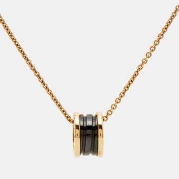 BVLGARI B.Zero1 Ceramic 18k Rose Gold Pendant Necklace