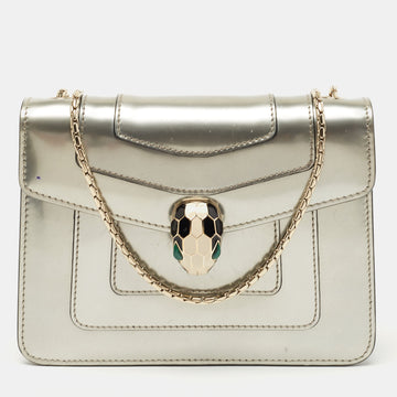 Bvlgari Metallic Patent Leather Serpenti Forever Shoulder Bag