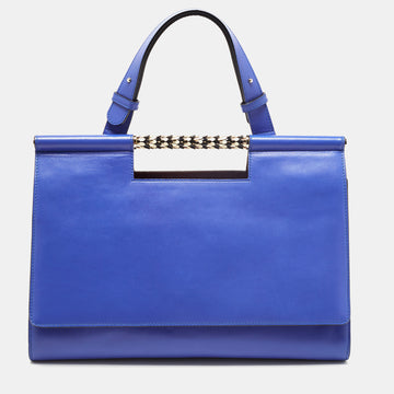 BVLGARI Blue Leather Scaglie Serpenti Tote