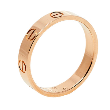 Cartier Love 18K Rose Gold Wedding Band Ring Size 51