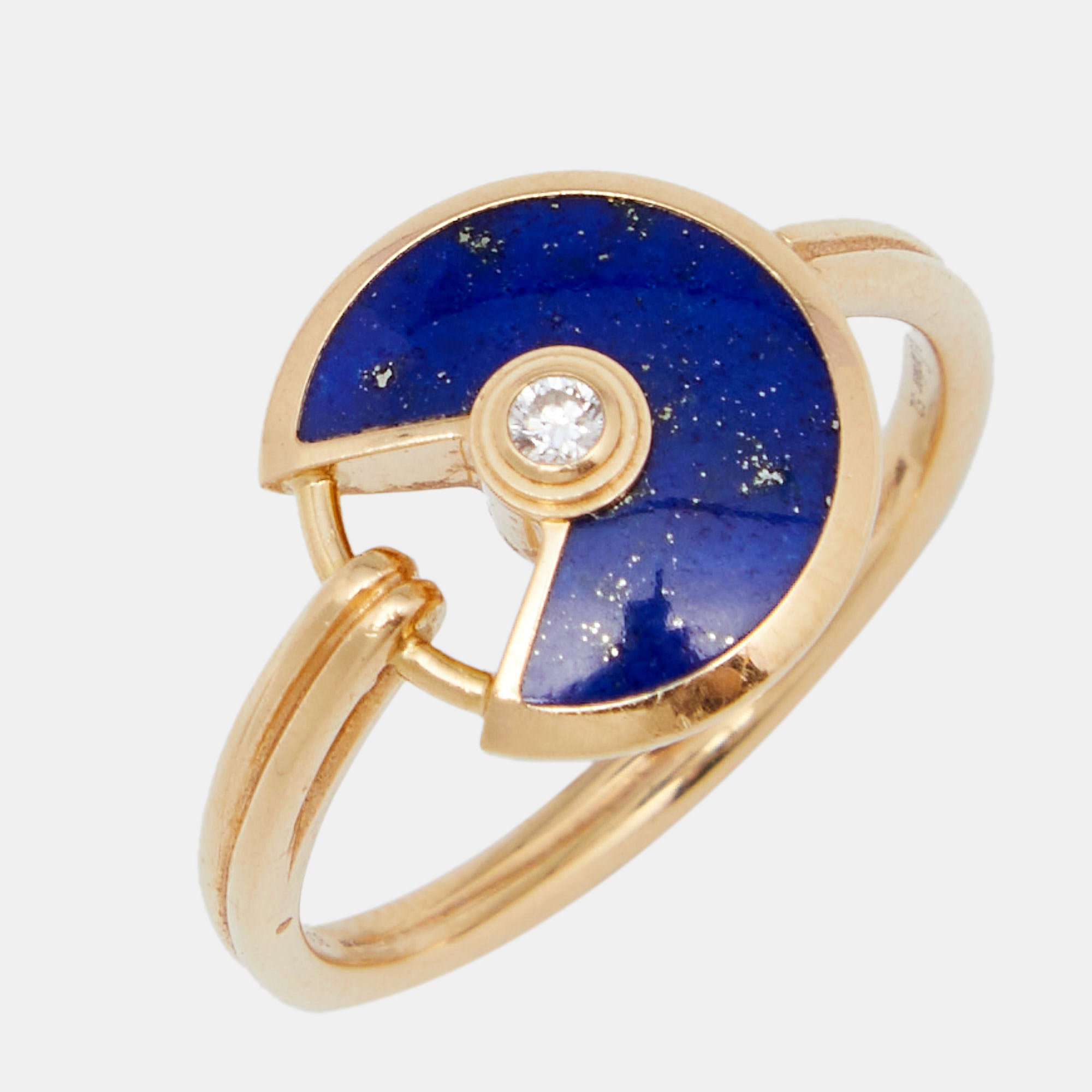 Cartier Amulette de Cartier Diamond Lapis Lazuli 18k Yellow Gold Ring