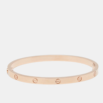 Cartier Love 18K Rose Gold Narrow SM Bracelet 15