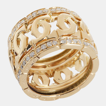 Cartier Entrelaces C de Cartier 18K Yellow Gold Diamond Ring EU 53