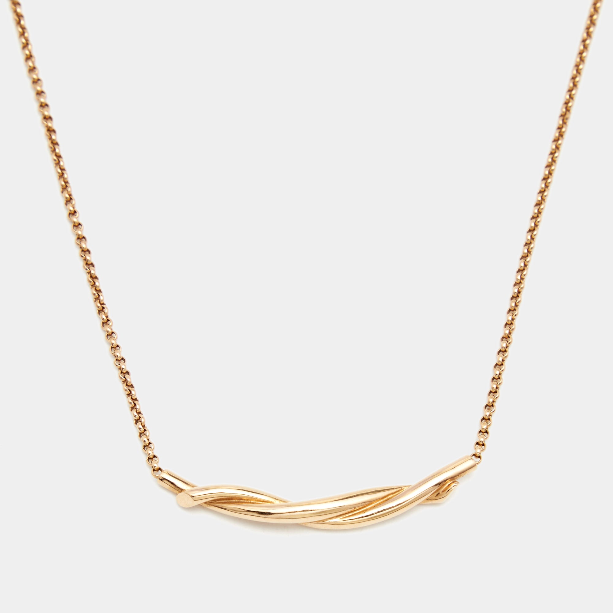 Cartier Entrelaces 18k Rose Gold Chain Necklace