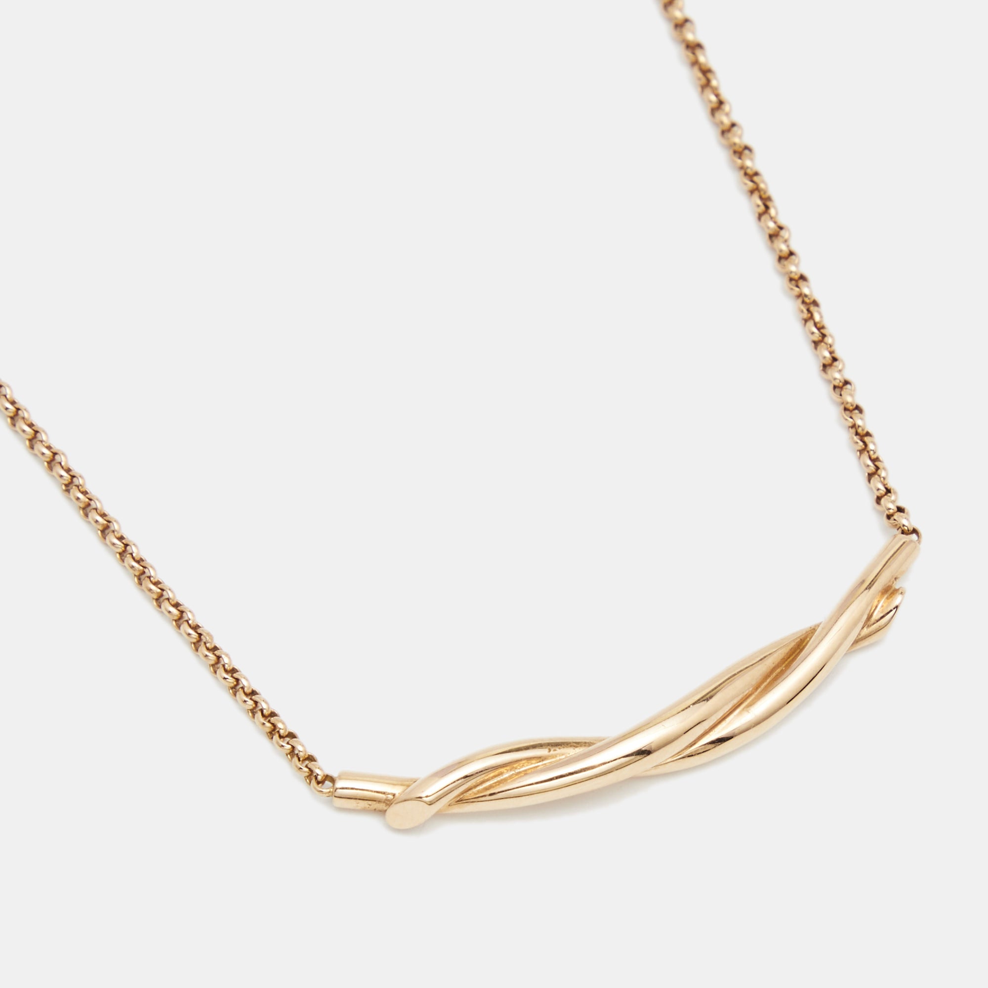 Cartier Entrelaces 18k Rose Gold Chain Necklace