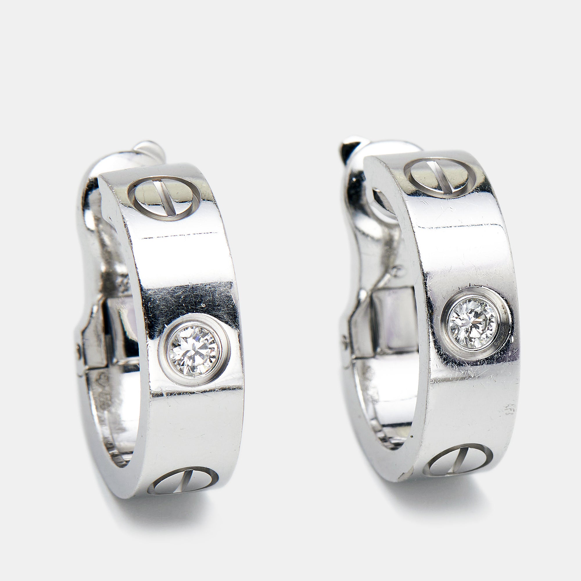 Cartier white gold hoop cheap earrings