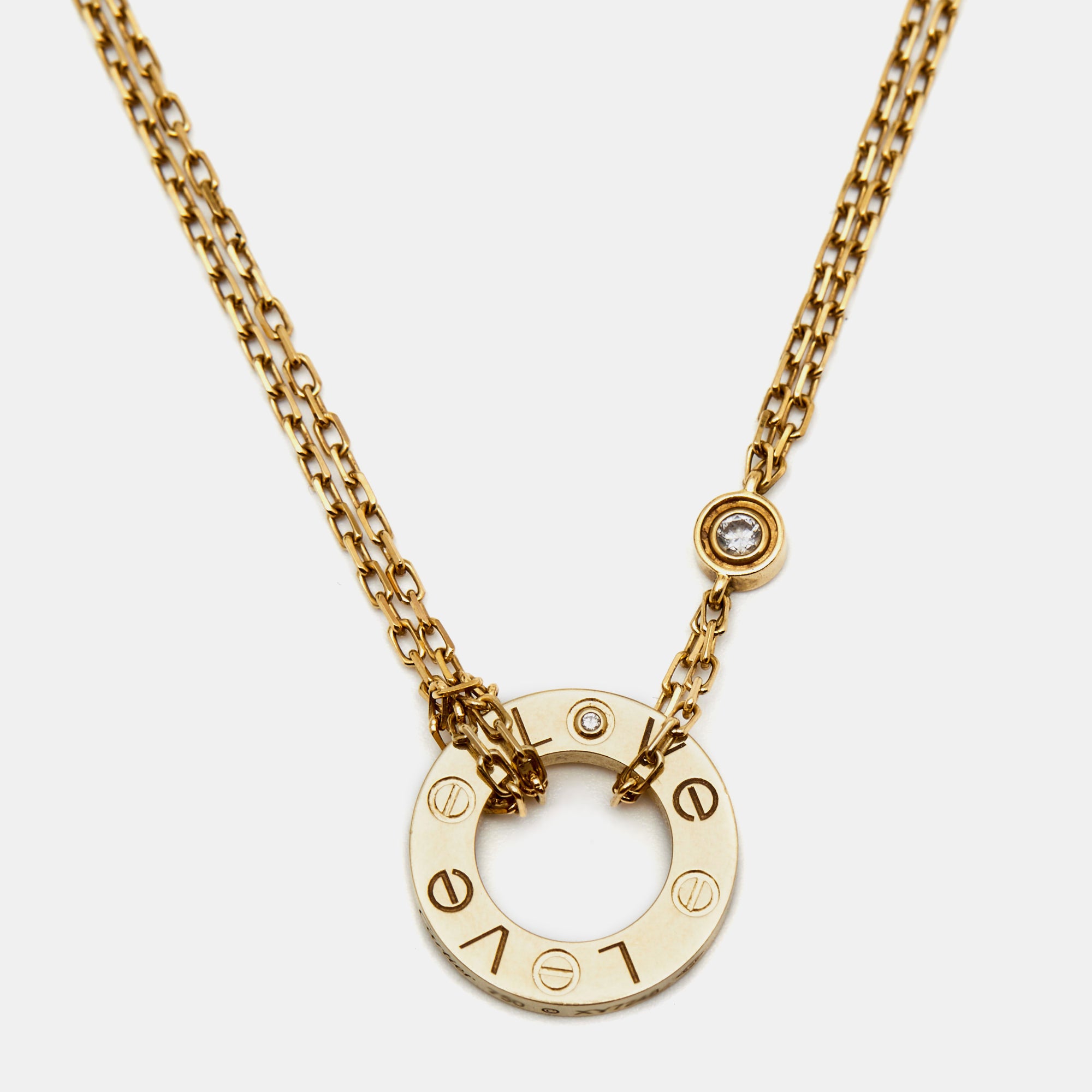 Cartier Love Diamond 18k Yellow Gold Necklace