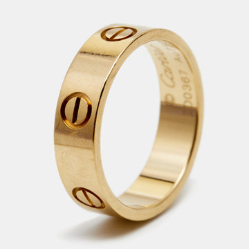 Cartier Love 18K Yellow Gold Band Ring Size 58