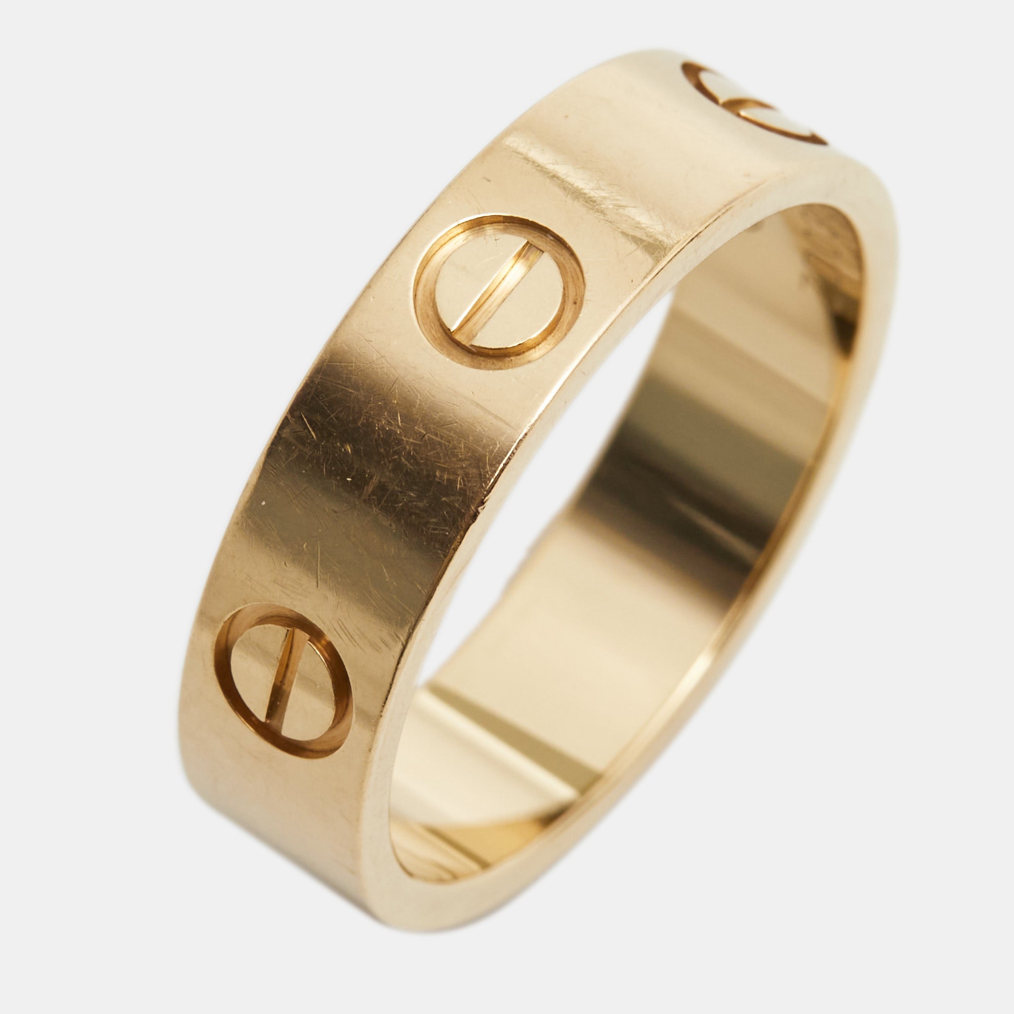 Cartier Love 18K Yellow Gold Band Ring Size 58