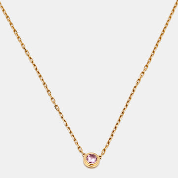 Cartier D'amour Pink Sapphire 18k Rose Gold Chain Necklace