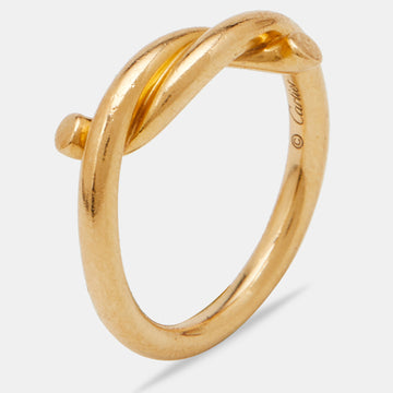 Cartier Entrelaces 18k Yellow Gold Ring Size 48