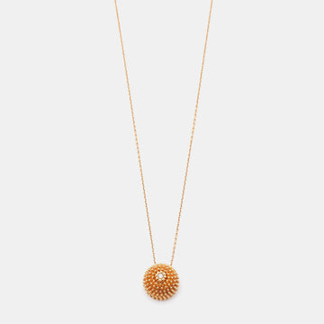 Cartier Cactus De Cartier Diamond 18k Rose Gold Pendant Necklace