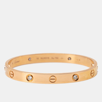 Cartier Love 4 Diamonds 18k Rose Gold Bracelet 16