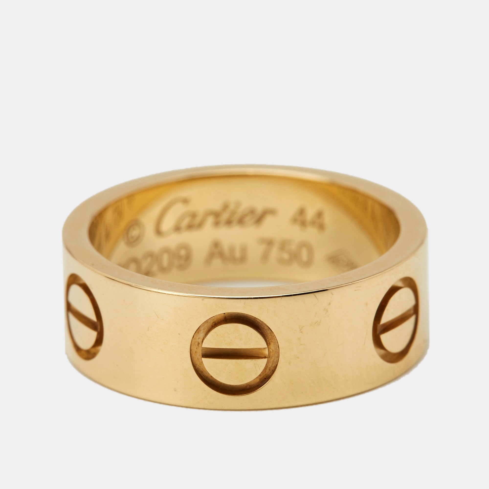 Cartier Love 18k Yellow Gold Band Ring Size 44