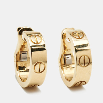 Cartier Love 18k Yellow Gold Hoop Earrings