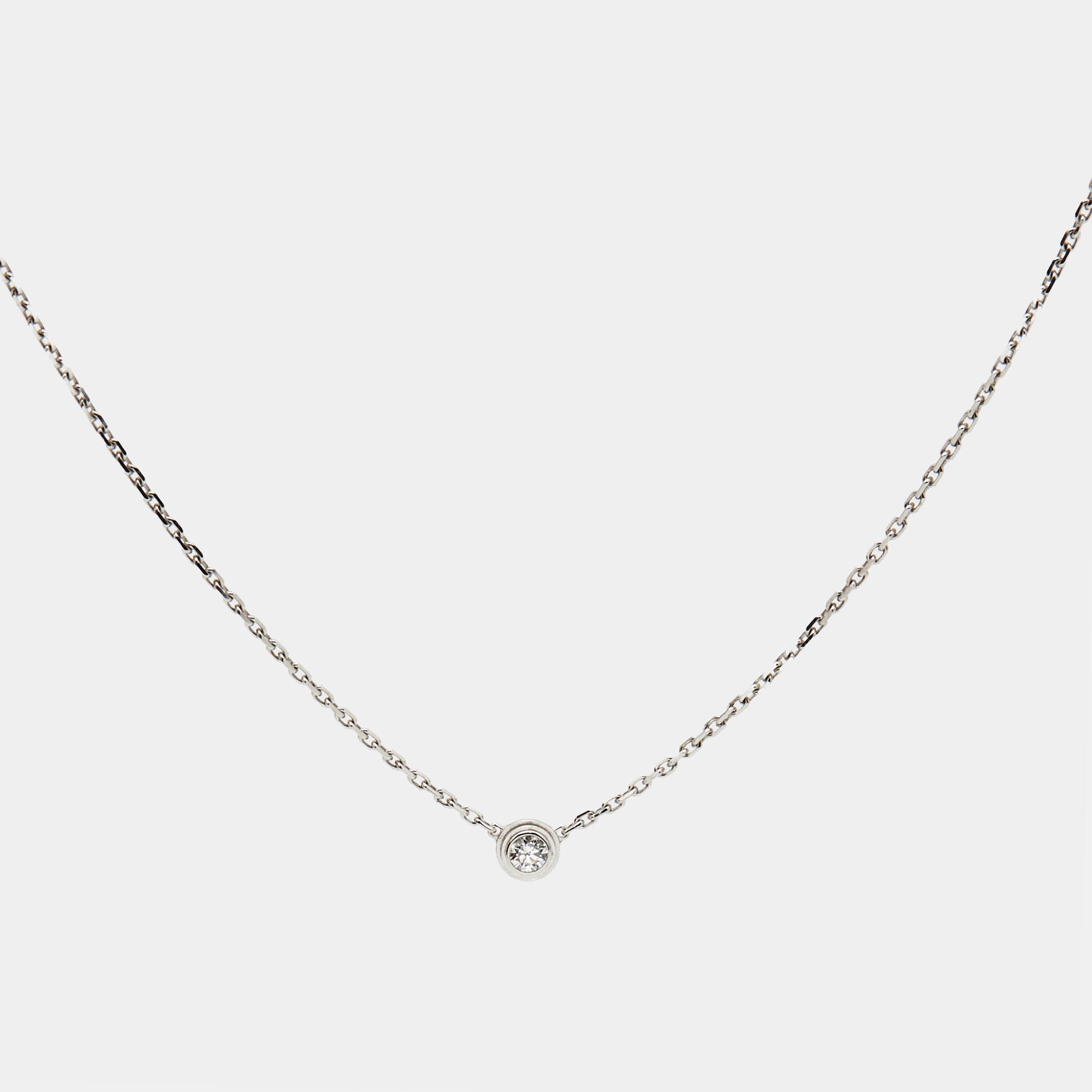 Cartier d Amour Diamond 18k White Gold XS Model Necklace