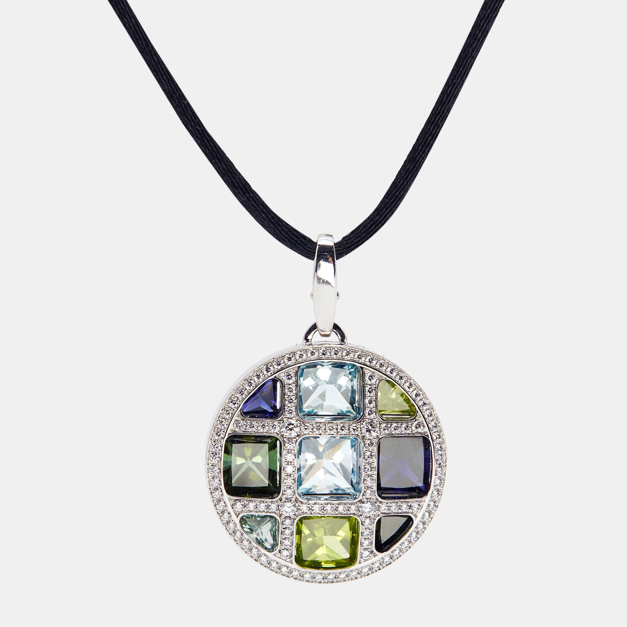 CARTIER Pasha de Multi Gemstone 18k White Gold Pendant