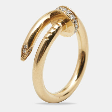 Cartier Juste Un Clou Diamonds 18k Yellow Gold Ring Size 54