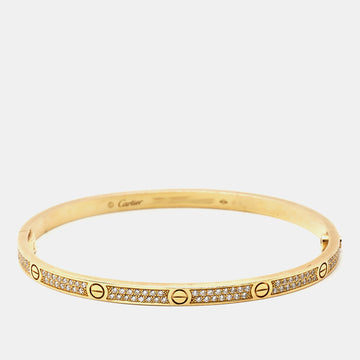 CARTIER Love Diamonds 18k Yellow Gold Small Model Bracelet 17