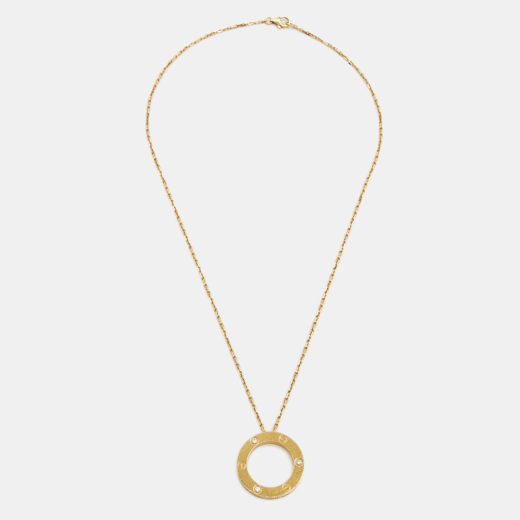 CARTIER Love 3 Diamonds 18k Yellow Gold Necklace