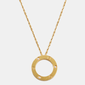 CARTIER Love 3 Diamonds 18k Yellow Gold Necklace