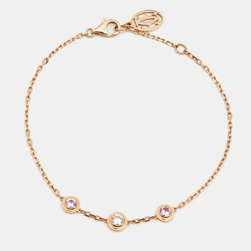 CARTIER D'Amour Diamond Pink Sapphire 18k Rose Gold Bracelet