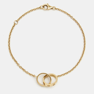 CARTIER Love Interlocking 2 Hoops 18K Yellow Gold Bracelet