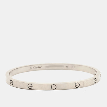 CARTIER Love 18K White Gold SM Narrow Bracelet 15