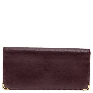 Cartier Burgundy Leather Must de Cartier Bifold Long Wallet